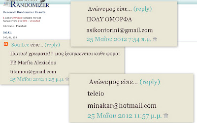 Αποτελέσματα διαγωνισμού LiViLaVi..!(γυναικείες & παιδικές σαγιονάρες)