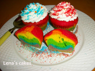 Cupcakes ουράνιο τόξο,βήμα-βήμα!