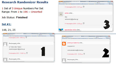 Αποτελέσματα διαγωνισμού με δώρο 3 πλεκτά αξεσουάρ.