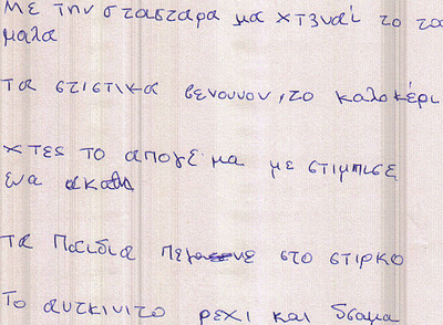 “Τα παιδιά πέγανε στο στίρκο”. Παράδειγμα δυσλεξίας.