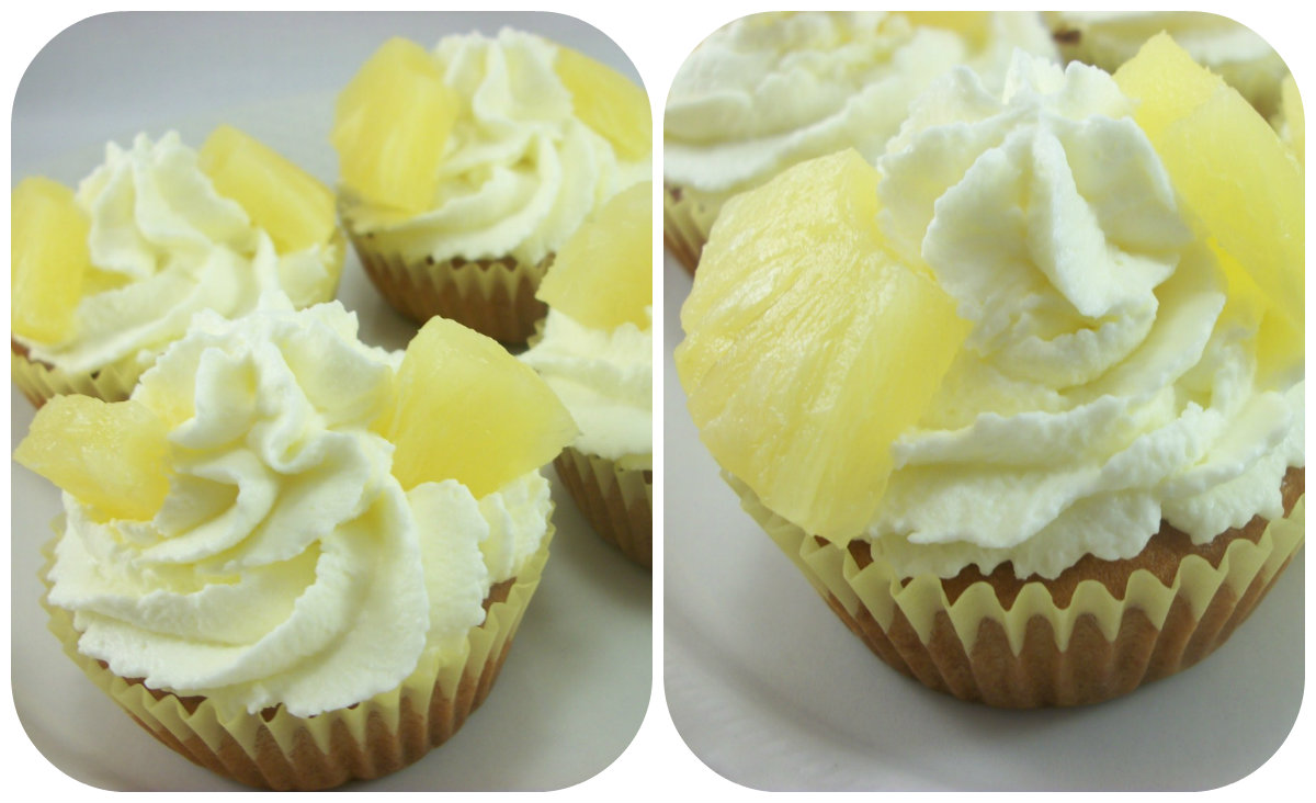 Cupcakes με στραγγιστό γιαούρτι & ανανά