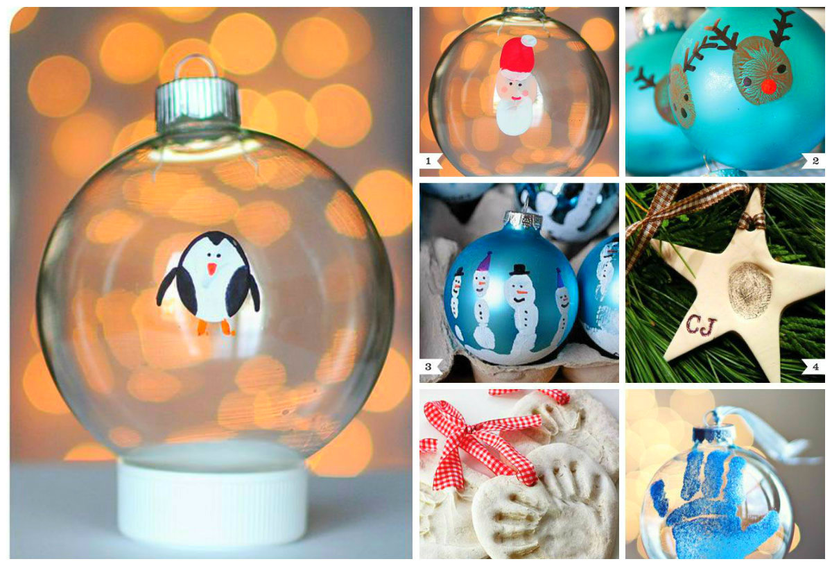 Χριστουγεννιάτικες μπάλες απο δαχτυλικά αποτυπώματα!